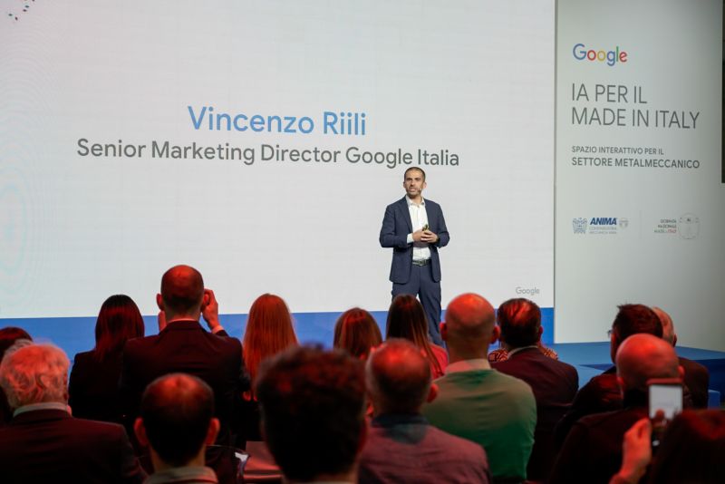 Vincenzo Riili on stage at Google Event